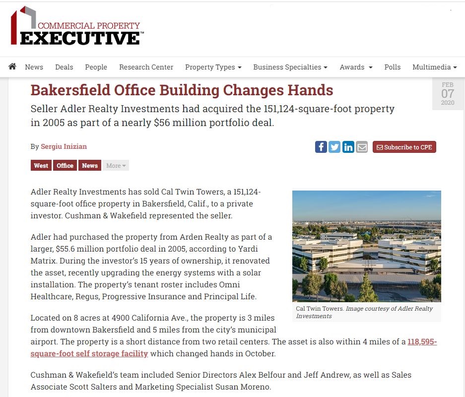 Bakersfield Office Building Changes Hands